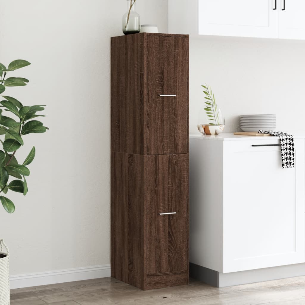 Armoire apothicaire chêne marron 30x41x144,5 cm bois ingénierie - XIOS