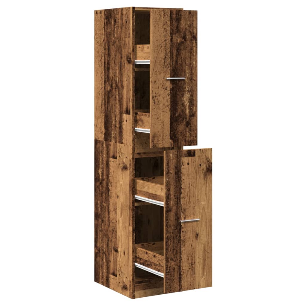 Armoire d'apothicaire vieux bois 30x41x144,5 cm bois ingénierie - XIOS
