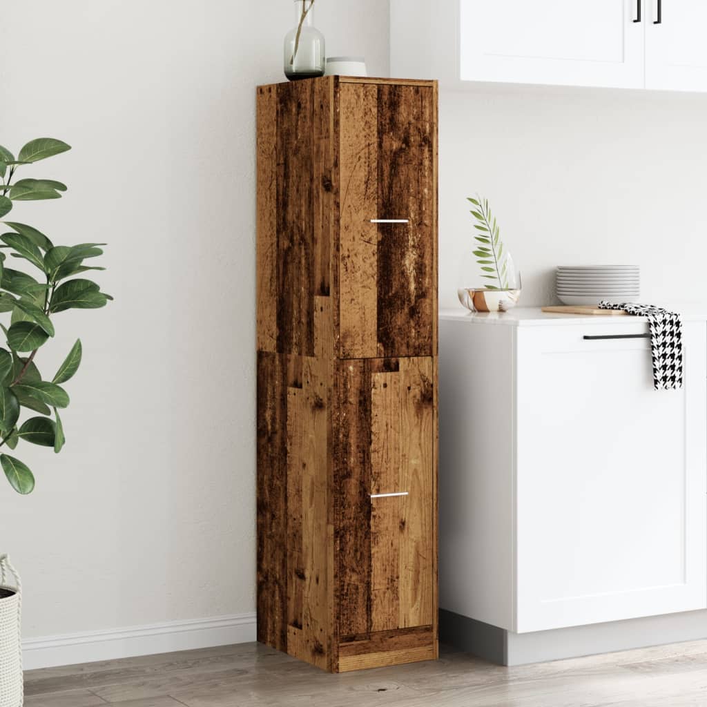 Armoire d'apothicaire vieux bois 30x41x144,5 cm bois ingénierie - XIOS
