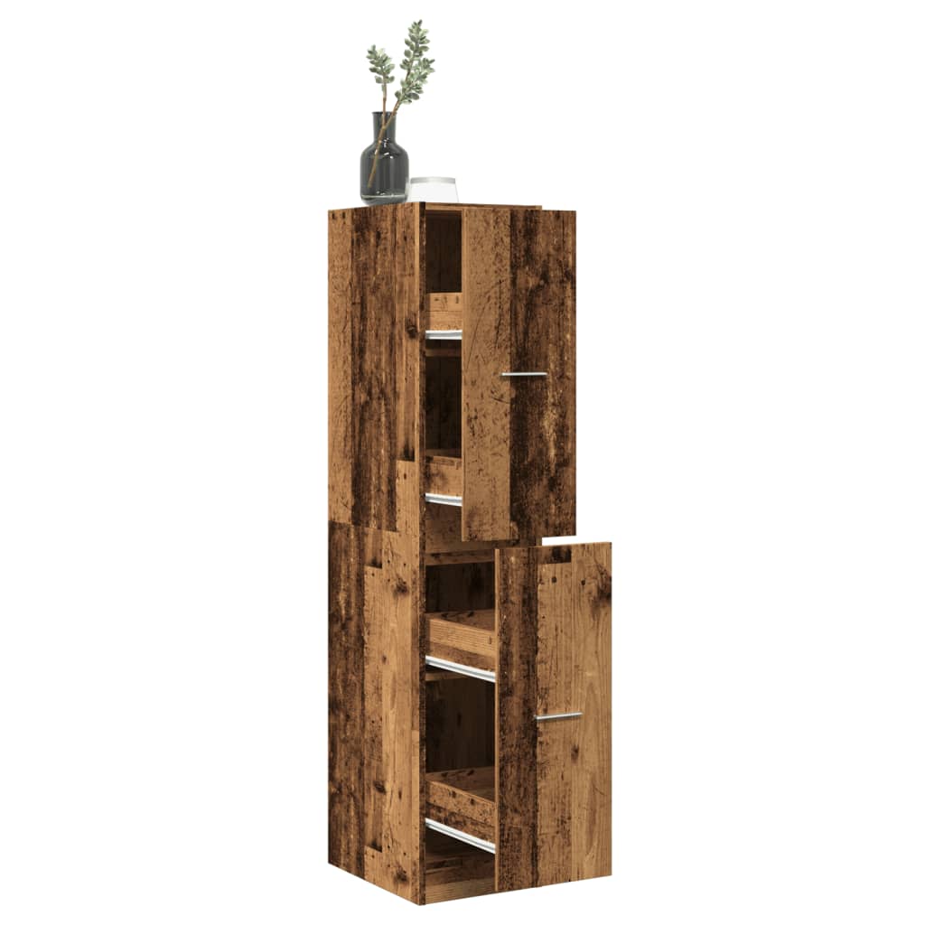 Armoire d'apothicaire vieux bois 30x41x144,5 cm bois ingénierie - XIOS