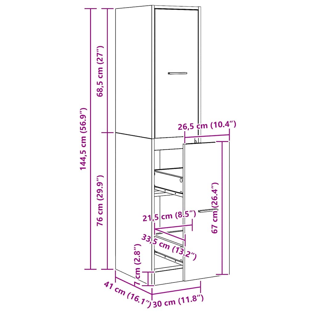 Armoire d'apothicaire chêne artisanal bois d'ingénierie - XIOS