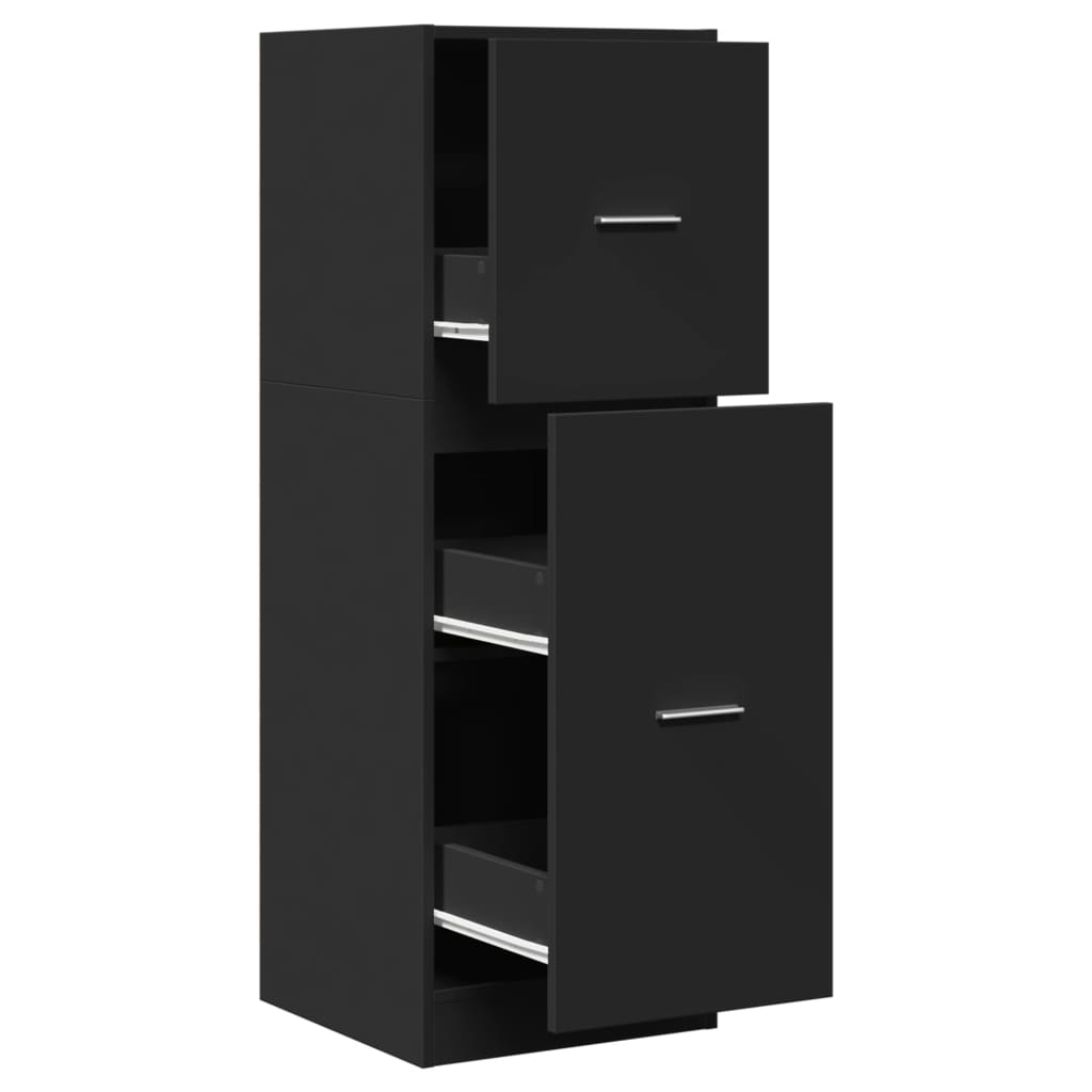 Armoire d'apothicaire noir 40x41x118 cm bois d'ingénierie - XIOS