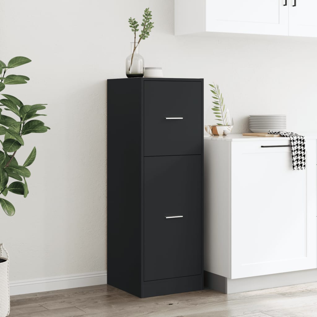 Armoire d'apothicaire noir 40x41x118 cm bois d'ingénierie - XIOS