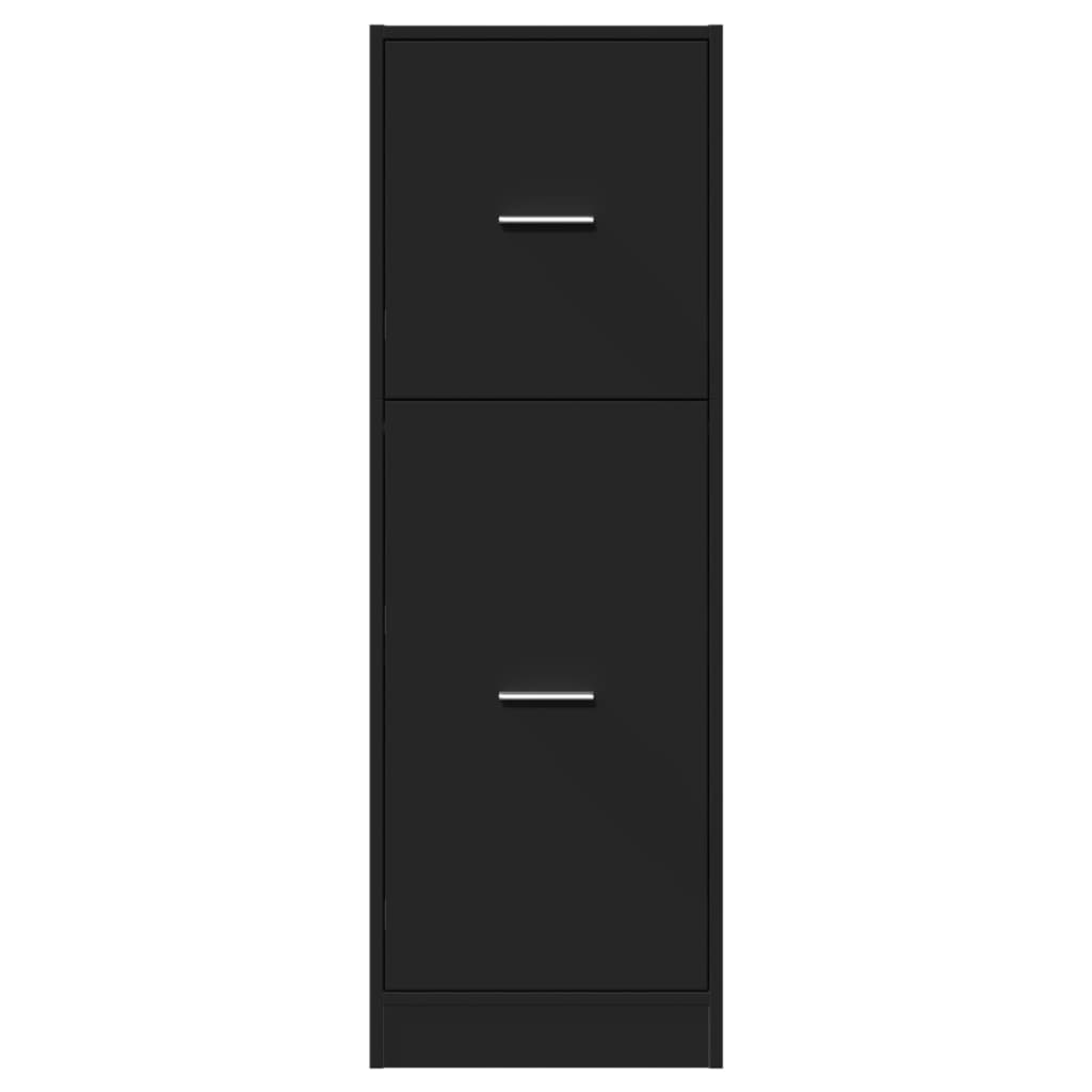 Armoire d'apothicaire noir 40x41x118 cm bois d'ingénierie - XIOS