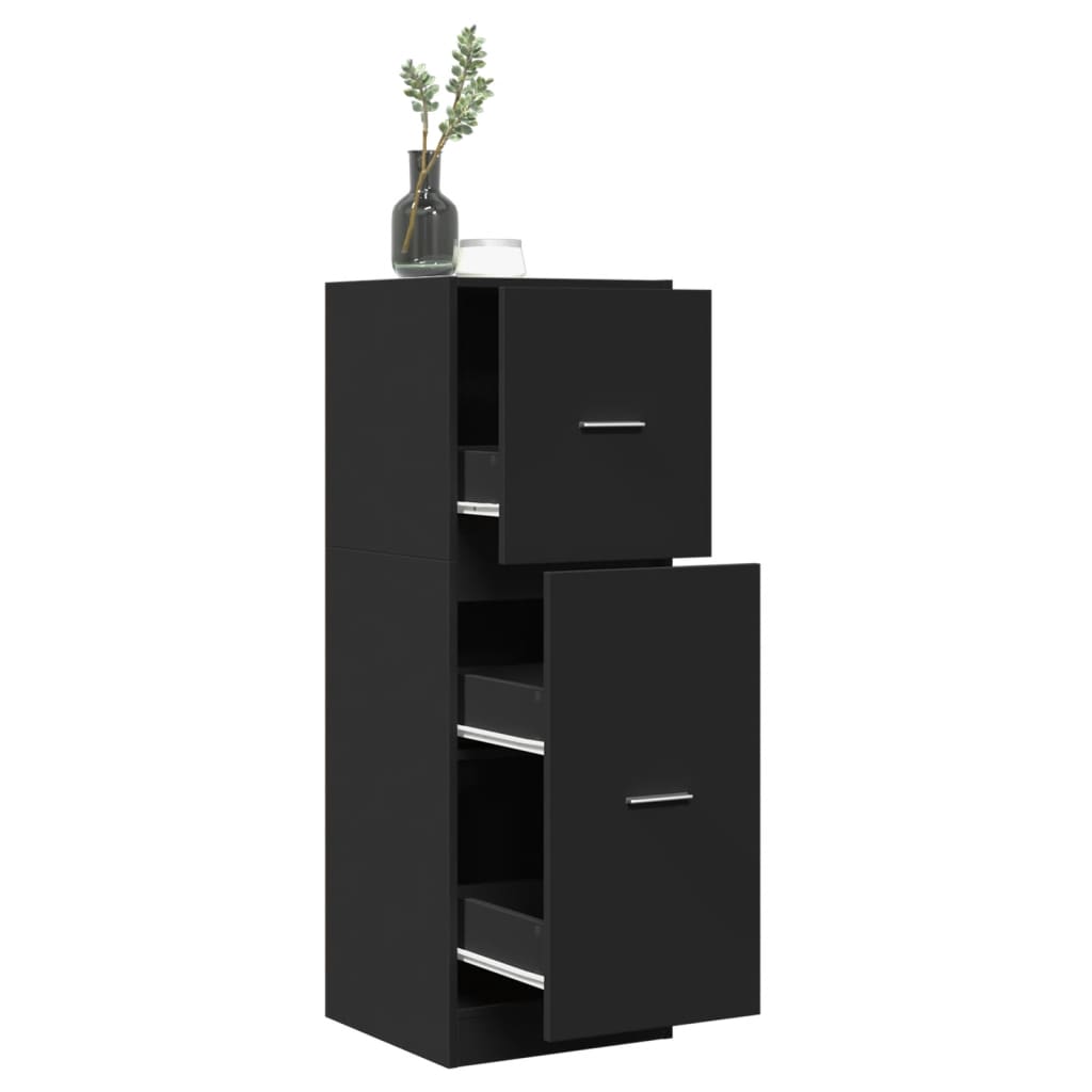 Armoire d'apothicaire noir 40x41x118 cm bois d'ingénierie - XIOS