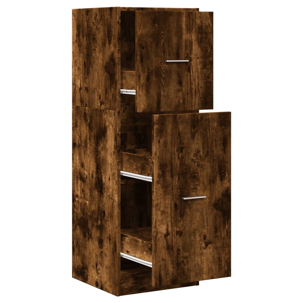 Armoire d'apothicaire chêne fumé 40x41x118 cm bois d'ingénierie - XIOS