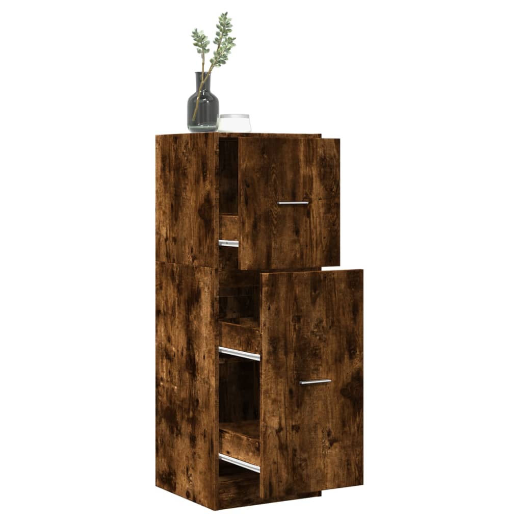 Armoire d'apothicaire chêne fumé 40x41x118 cm bois d'ingénierie - XIOS