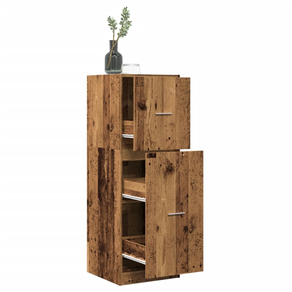 Armoire d'apothicaire vieux bois 40x41x118 cm bois d'ingénierie - XIOS