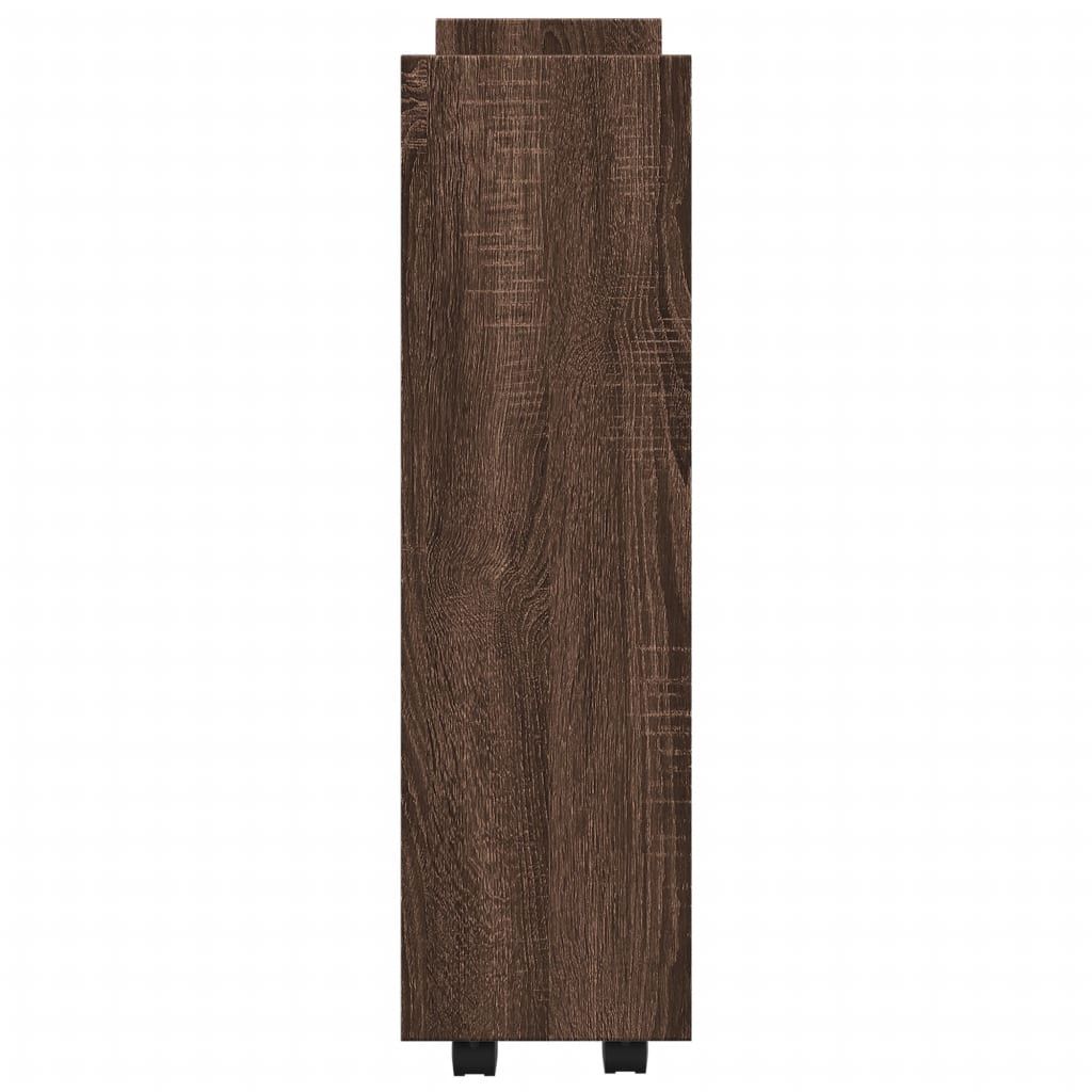 Chariot de rangement étroit 3 niveaux chêne marron - XIOS