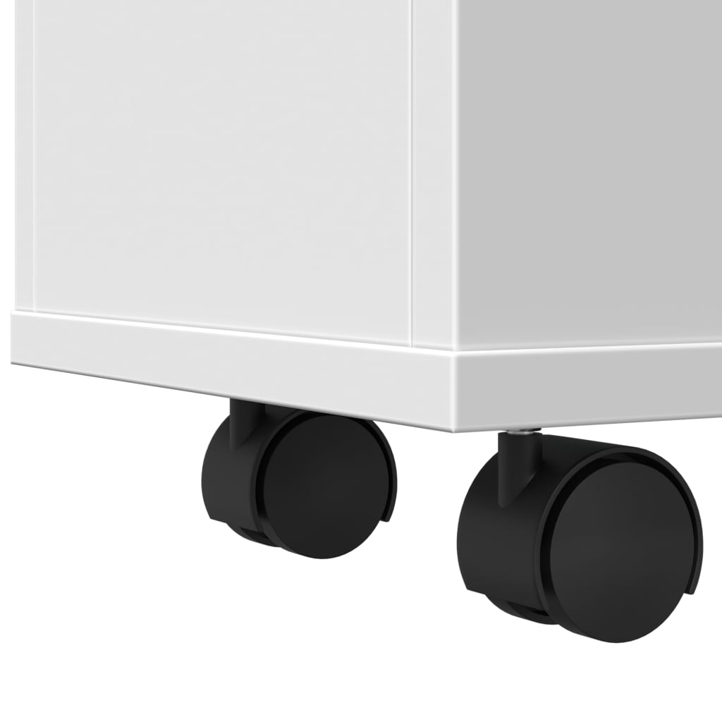 Meuble étroit de salle de bain à roulettes blanc - XIOS