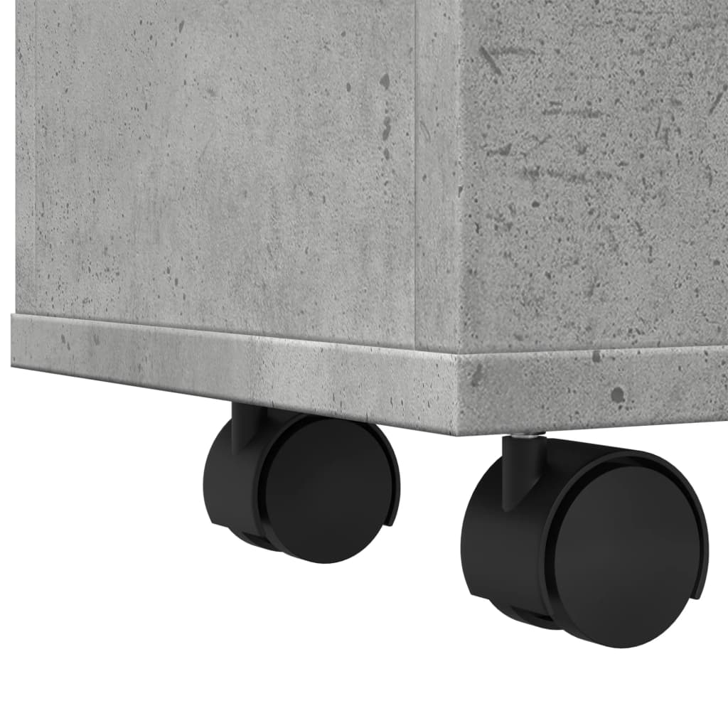 Meuble étroit de salle de bain à roulettes gris béton - XIOS