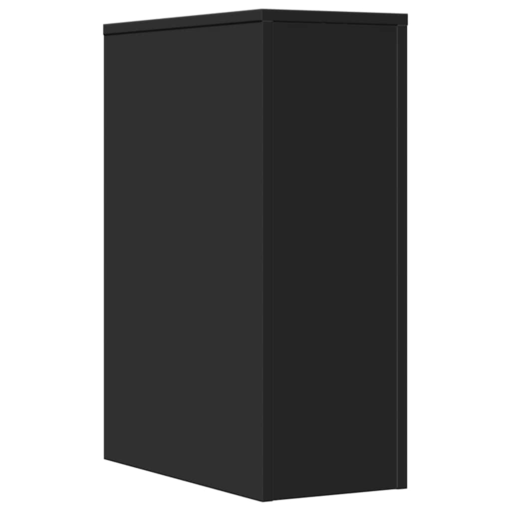 Armoire de salle de bain étroite avec roulettes noir - XIOS