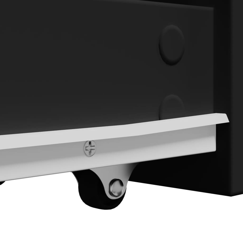 Armoire de salle de bain étroite avec roulettes noir - XIOS