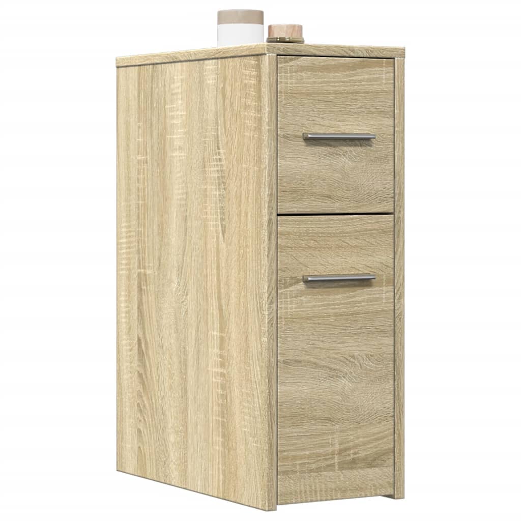 Armoire de salle de bain étroite avec roulettes chêne sonoma - XIOS