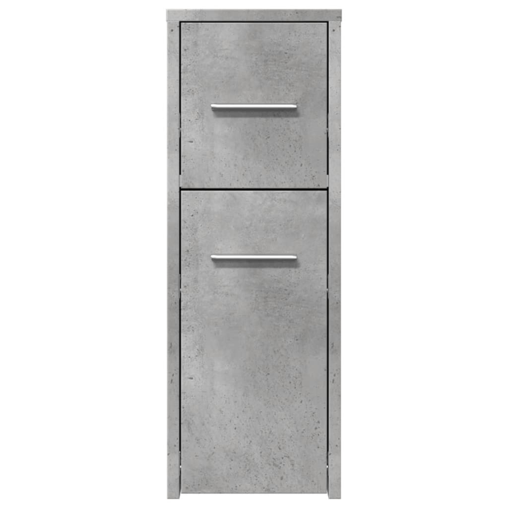 Armoire de salle de bain étroite avec roulettes gris béton - XIOS