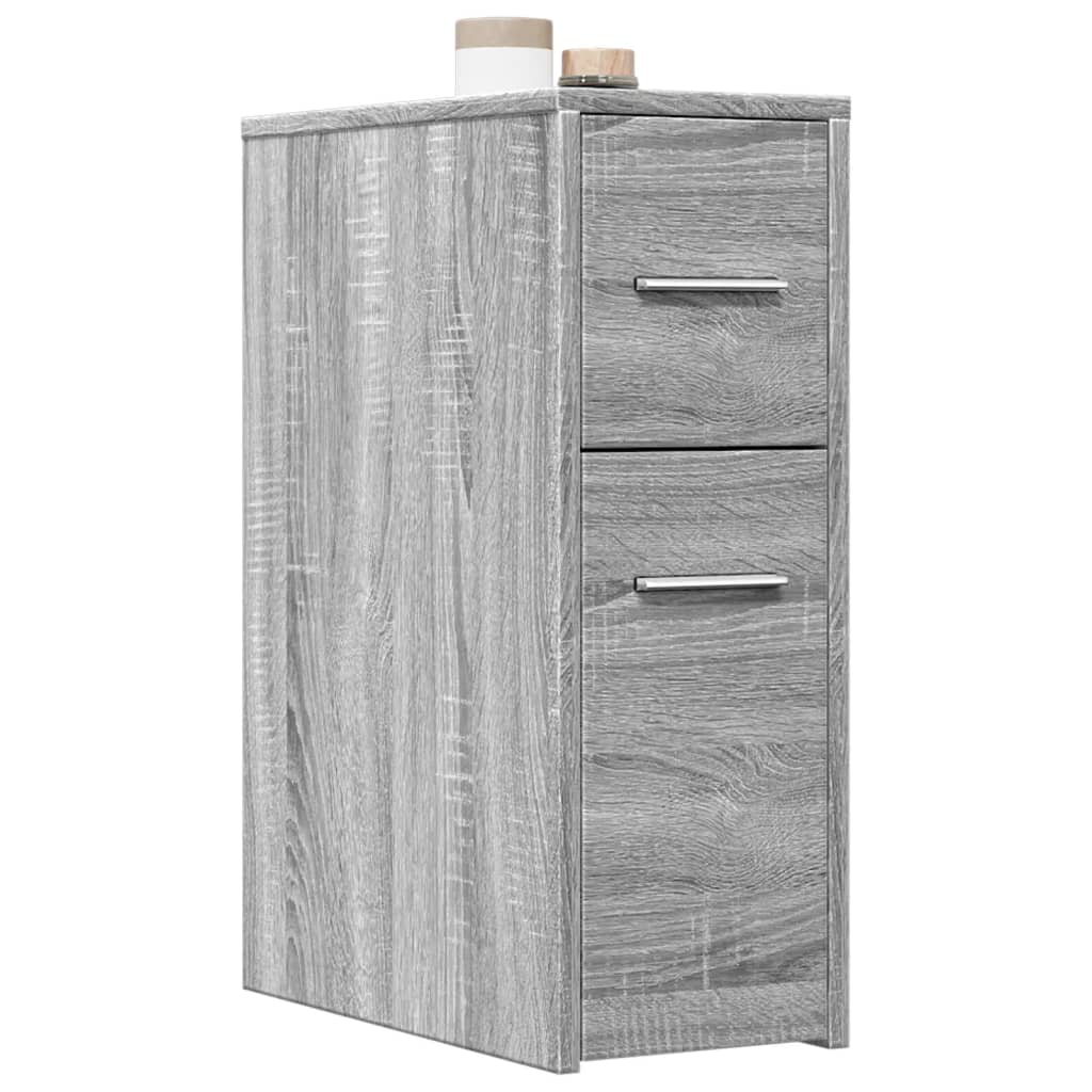 Armoire de salle de bain étroite avec roulettes sonoma gris - XIOS
