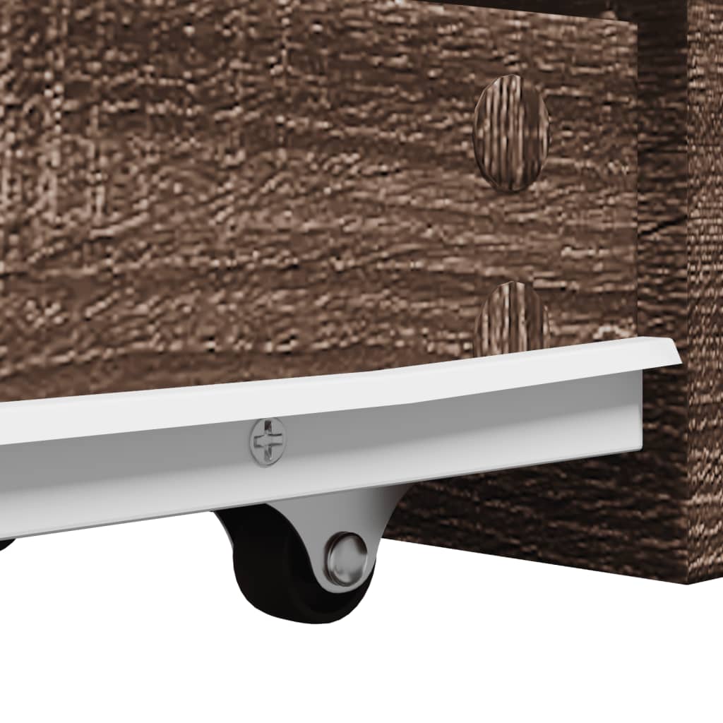 Armoire de salle de bain étroite avec roulettes chêne marron - XIOS