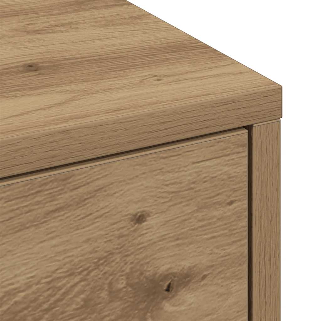 Armoire de salle de bain étroite avec roulettes chêne artisanal - XIOS