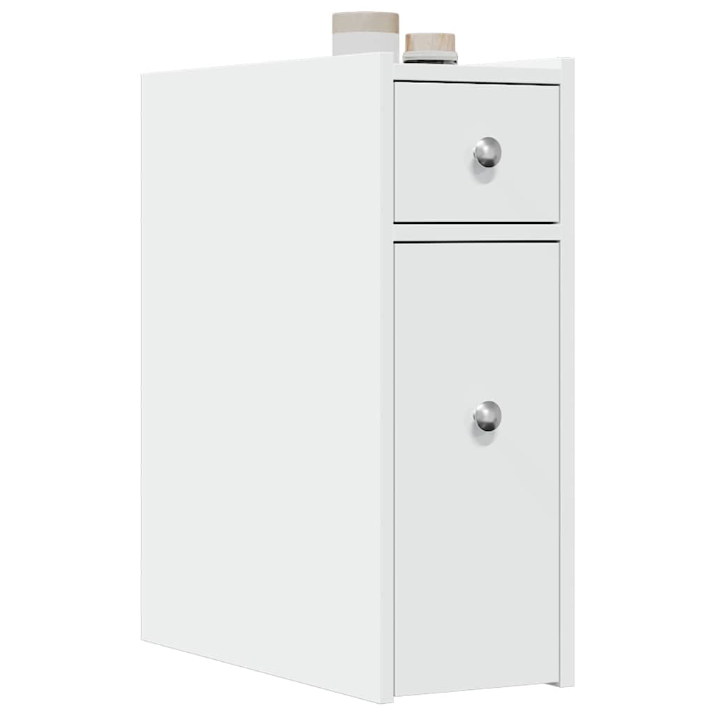 Armoire de salle de bain étroite avec roulettes blanc - XIOS