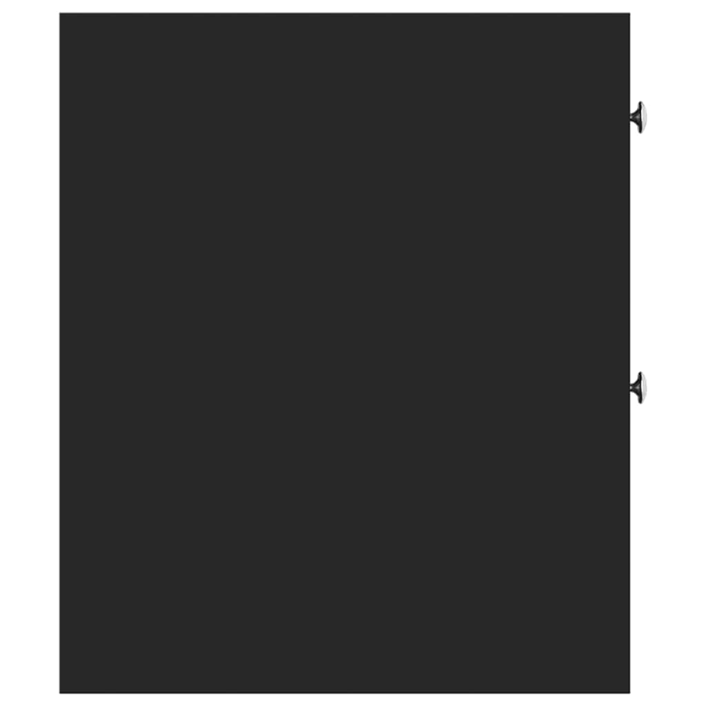 Armoire de salle de bain étroite avec roulettes noir - XIOS