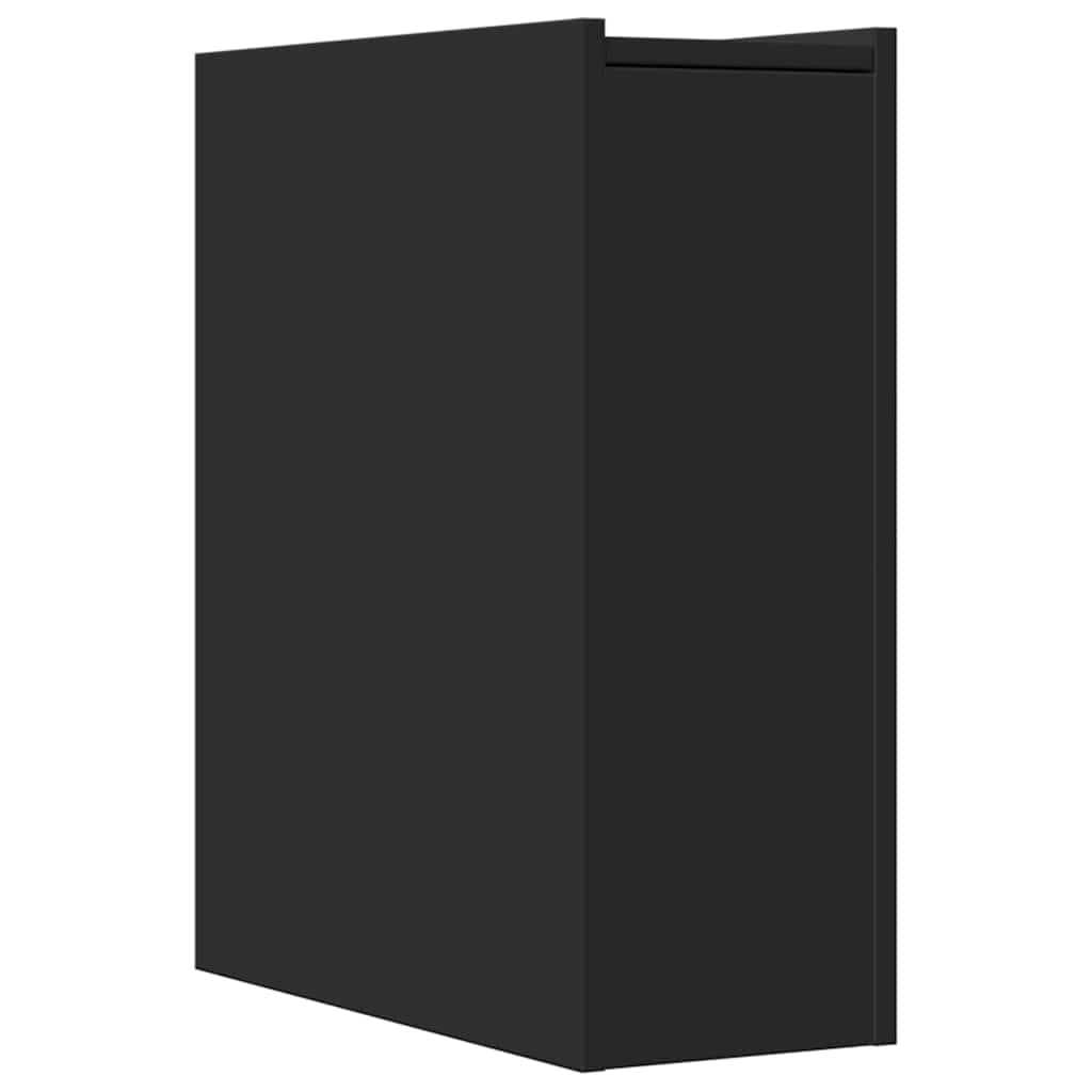 Armoire de salle de bain étroite avec roulettes noir - XIOS
