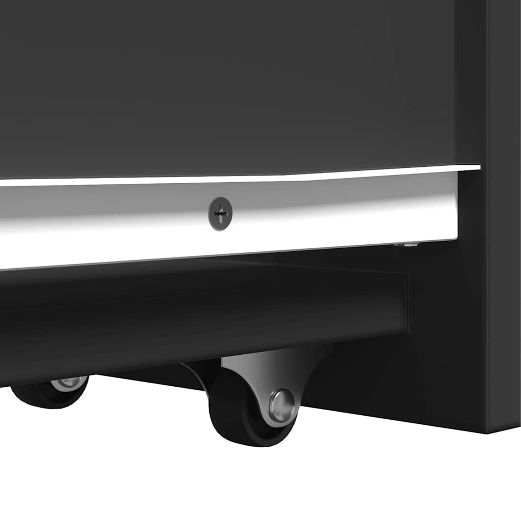 Armoire de salle de bain étroite avec roulettes noir - XIOS