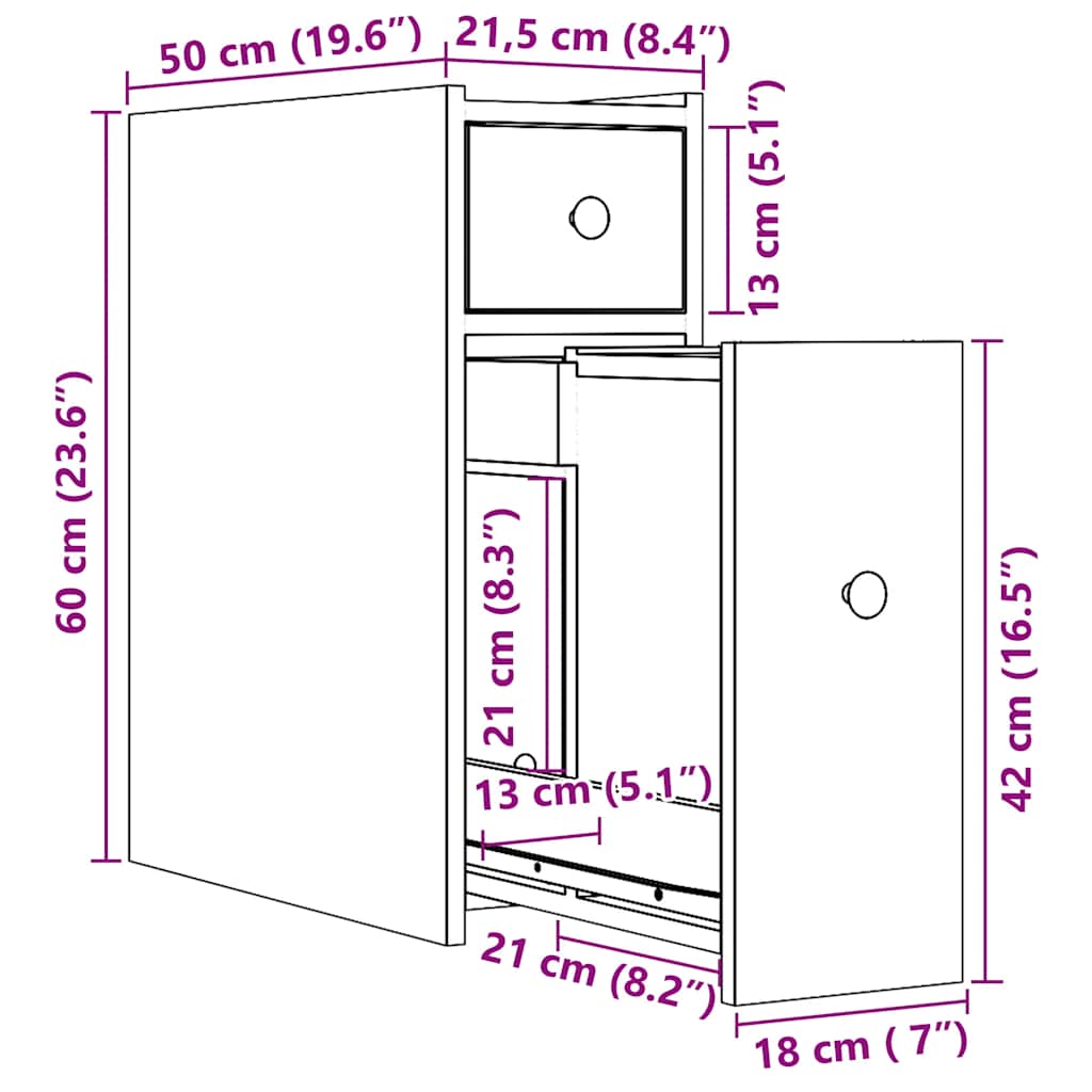 Armoire de salle de bain étroite avec roulettes noir - XIOS