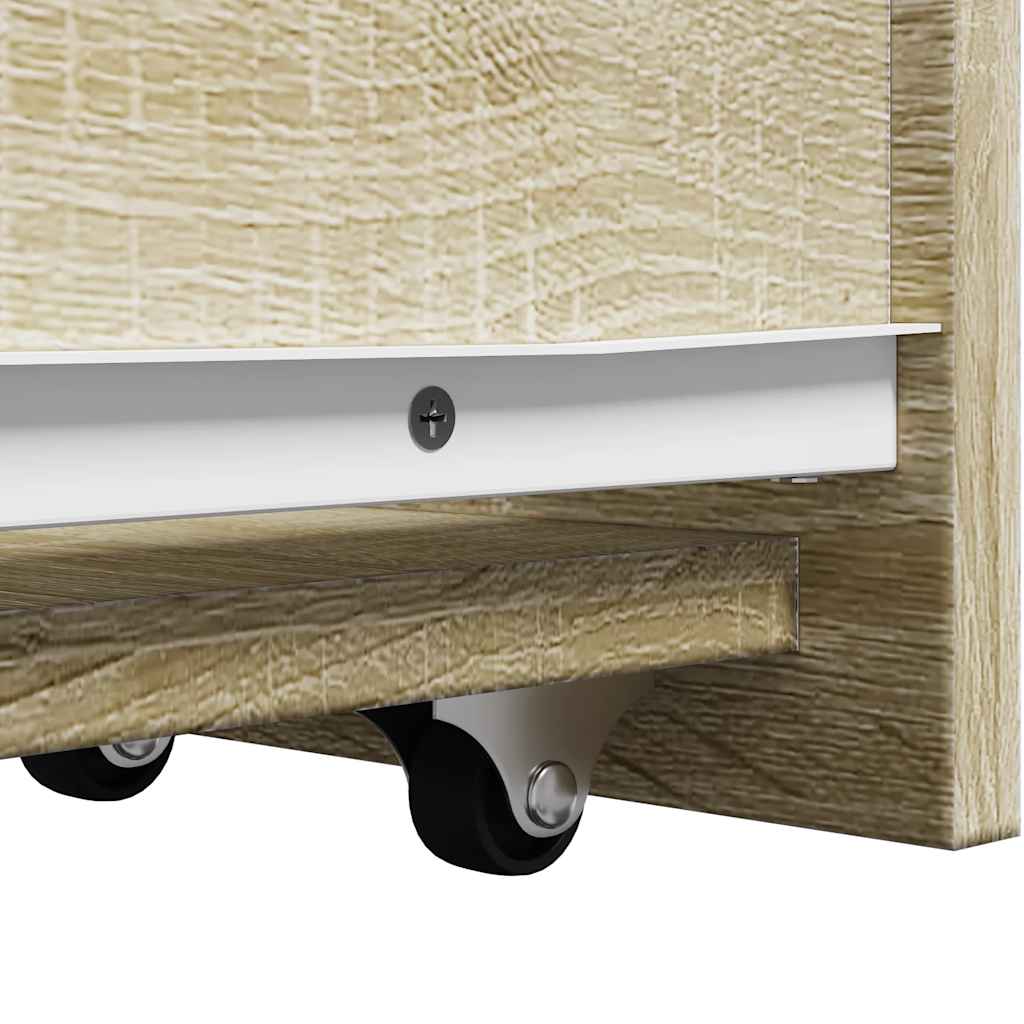 Armoire de salle de bain étroite avec roulettes chêne sonoma - XIOS