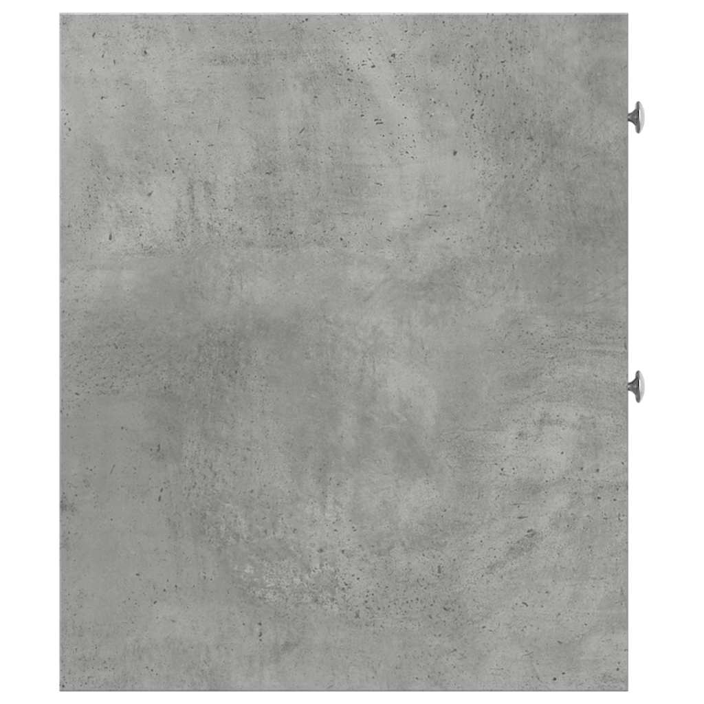 Armoire de salle de bain étroite avec roulettes gris béton - XIOS