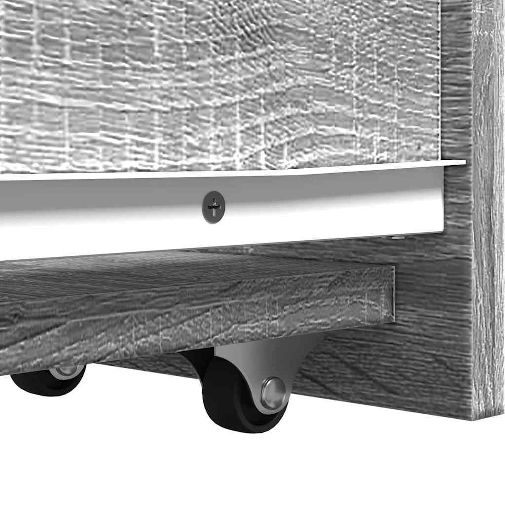 Armoire de salle de bain étroite avec roulettes sonoma gris - XIOS