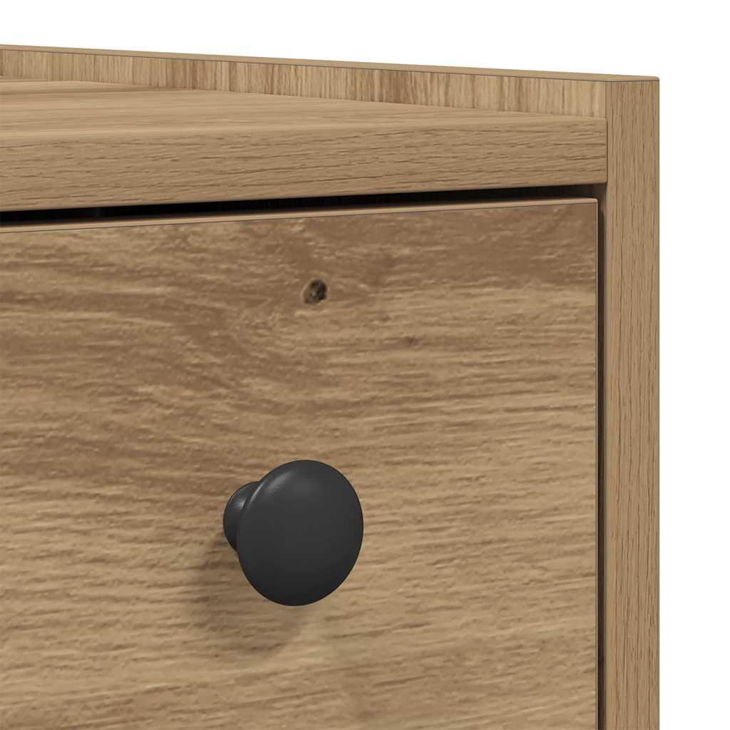 Armoire de salle de bain étroite avec roulettes chêne artisanal - XIOS