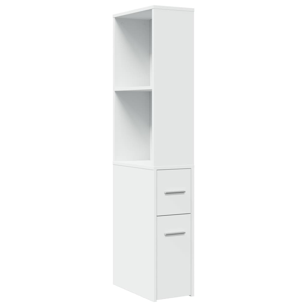 Armoire de salle de bain étroite avec roulettes blanc - XIOS
