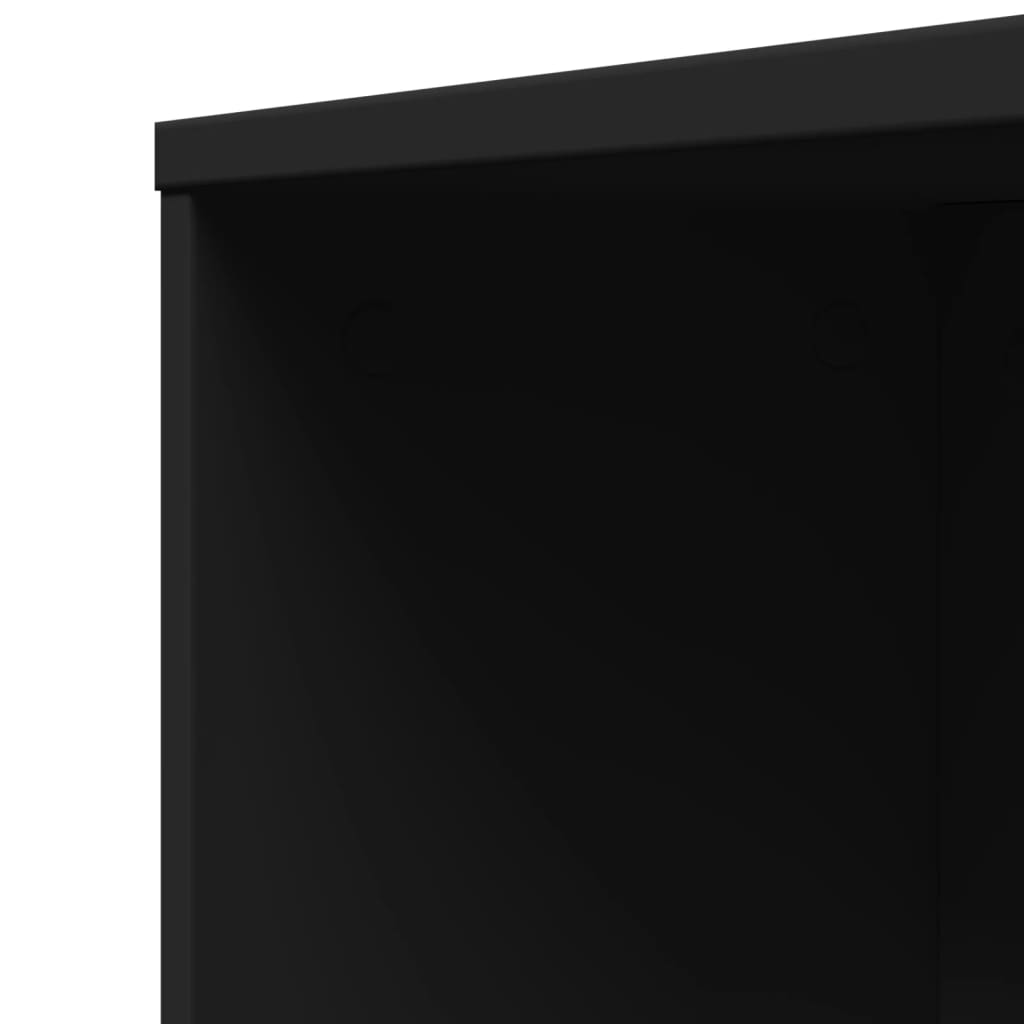 Armoire de salle de bain étroite avec roulettes noir - XIOS