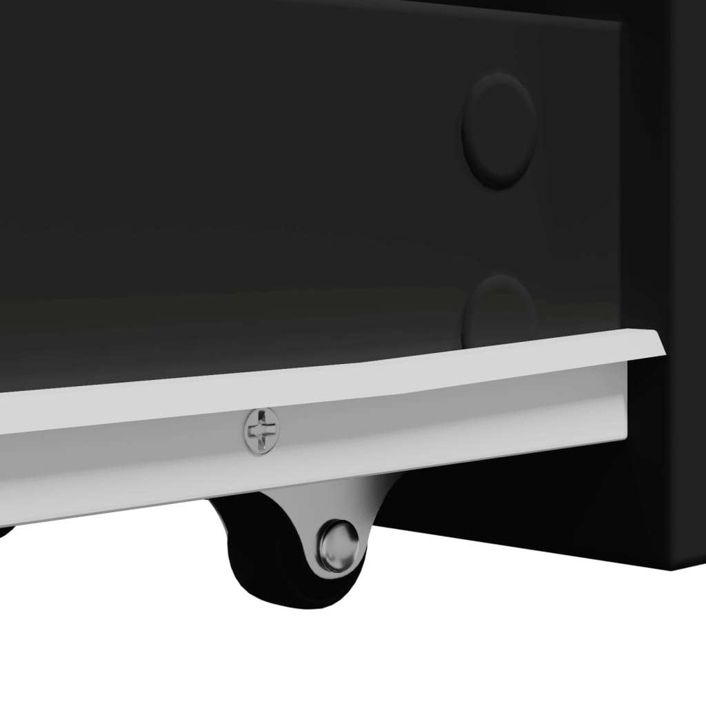 Armoire de salle de bain étroite avec roulettes noir - XIOS