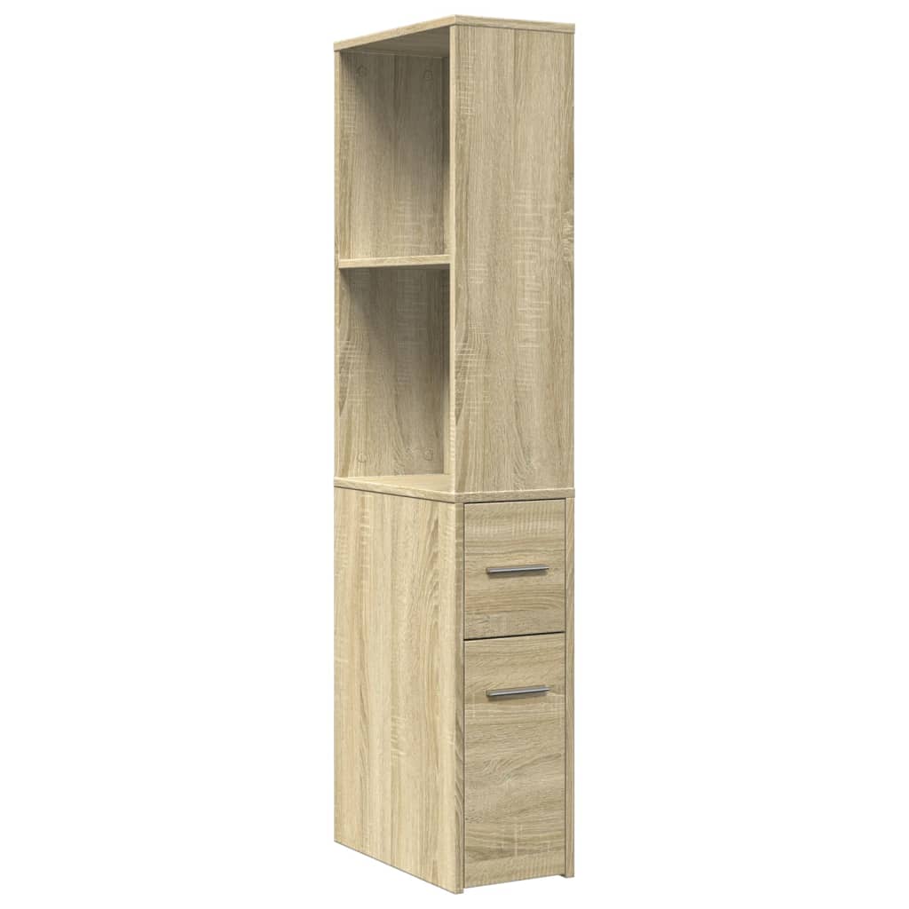 Armoire de salle de bain étroite avec roulettes chêne sonoma - XIOS