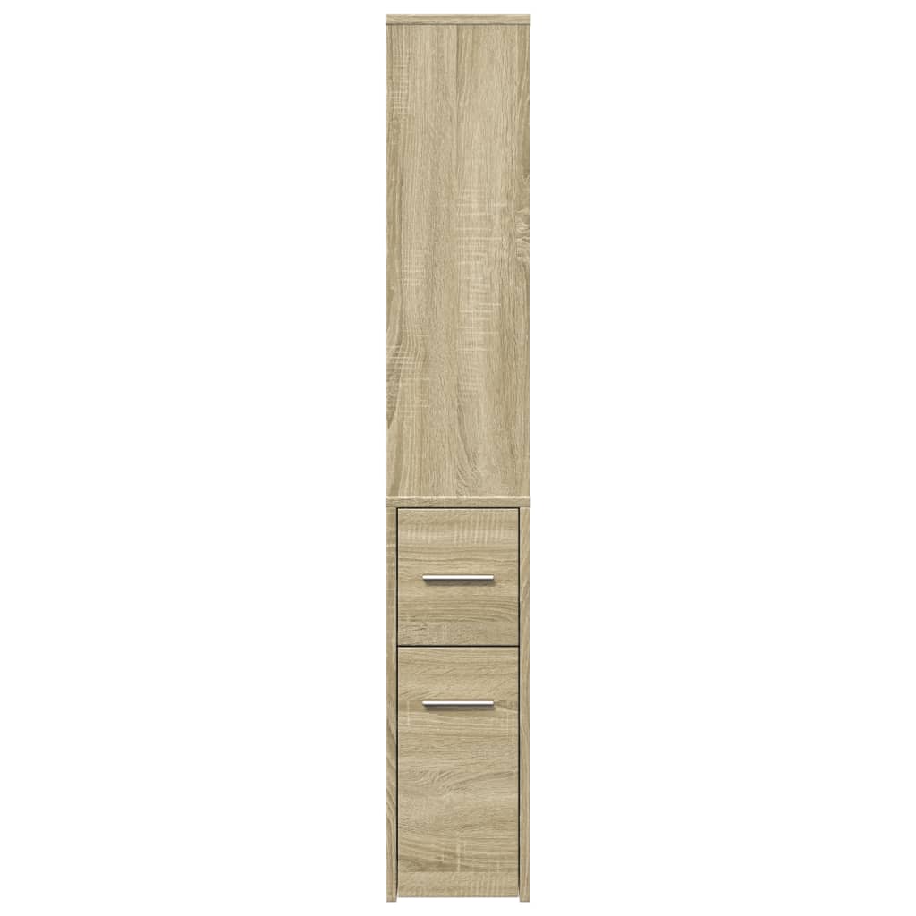 Armoire de salle de bain étroite avec roulettes chêne sonoma - XIOS