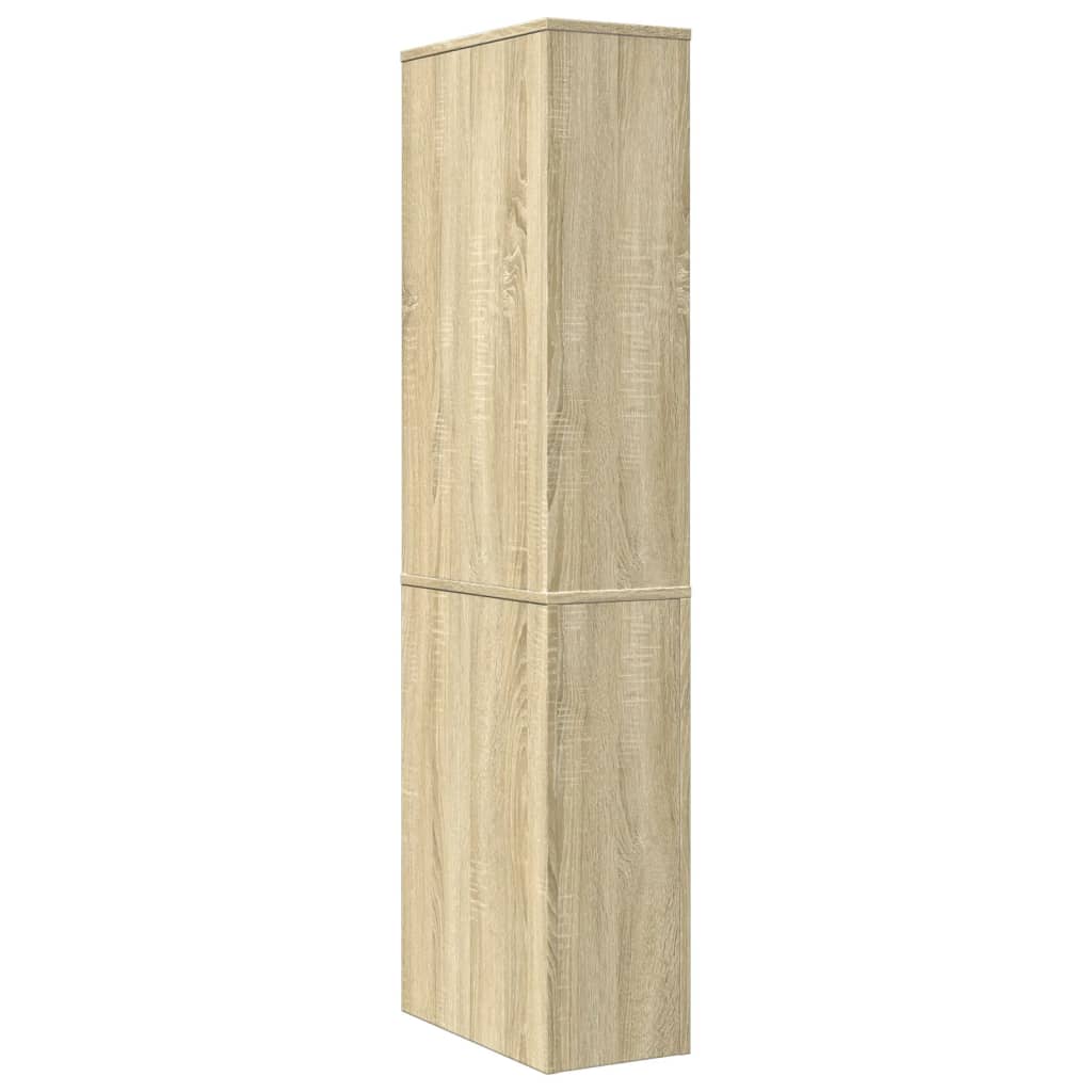Armoire de salle de bain étroite avec roulettes chêne sonoma - XIOS