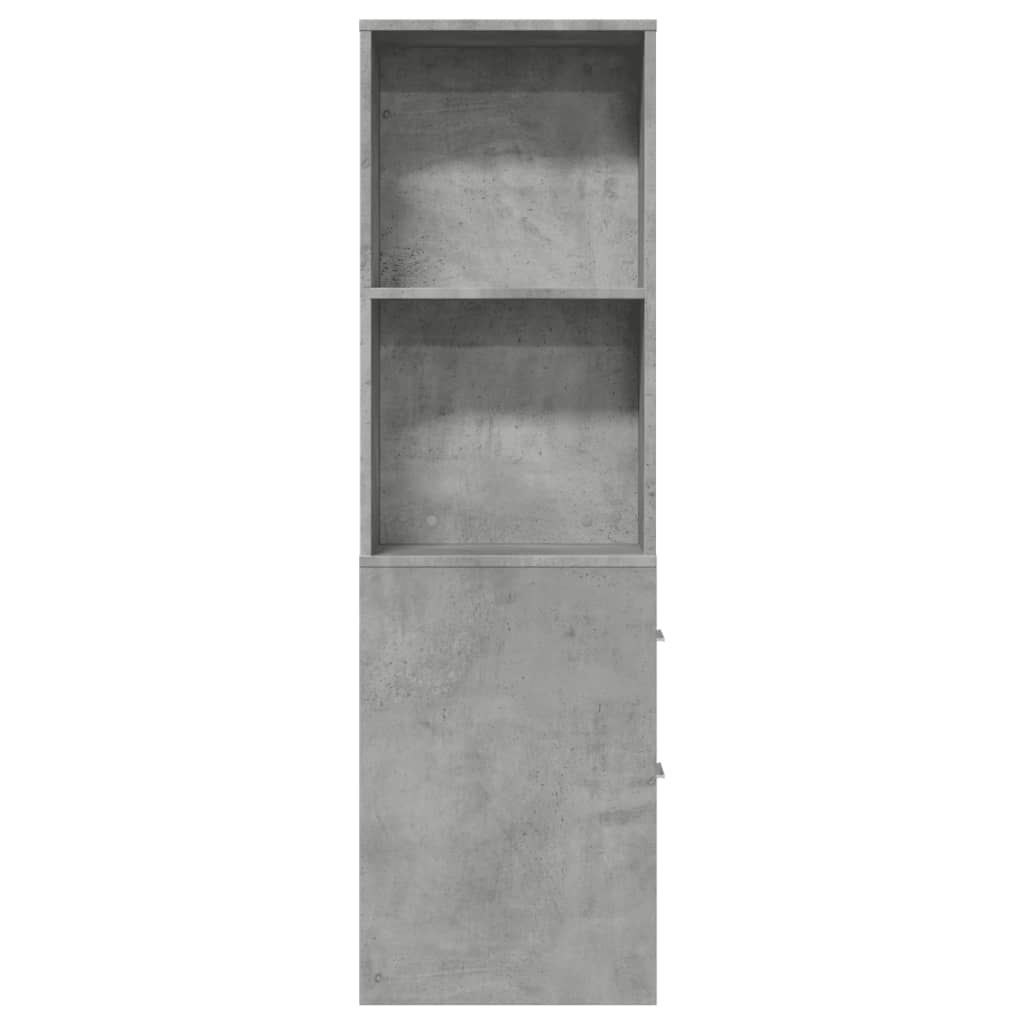 Armoire de salle de bain étroite avec roulettes gris béton - XIOS