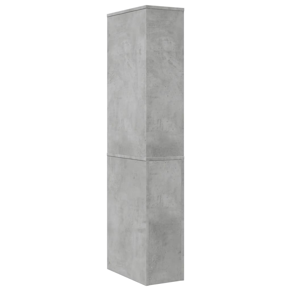 Armoire de salle de bain étroite avec roulettes gris béton - XIOS