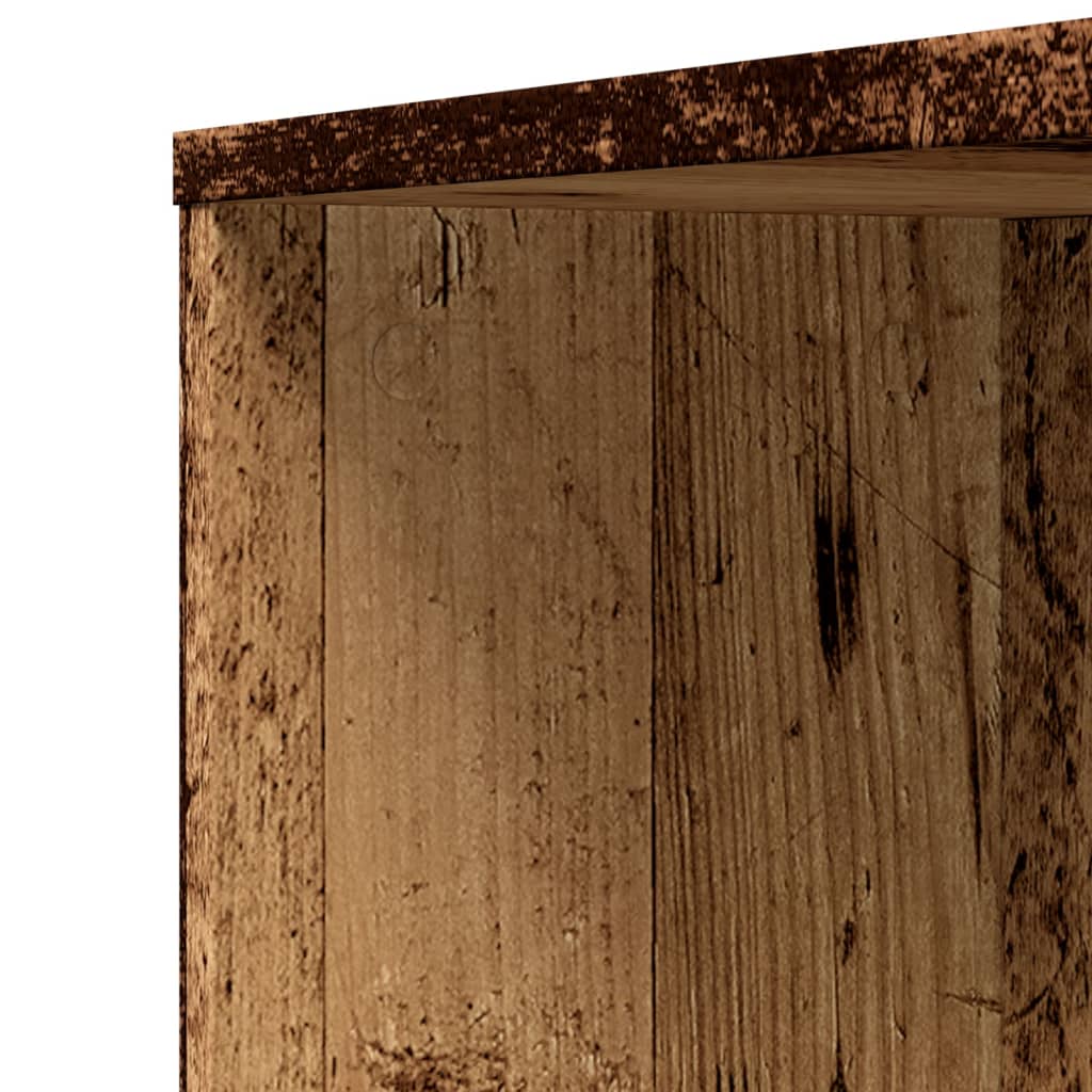 Armoire de salle de bain étroite avec roulettes vieux bois - XIOS