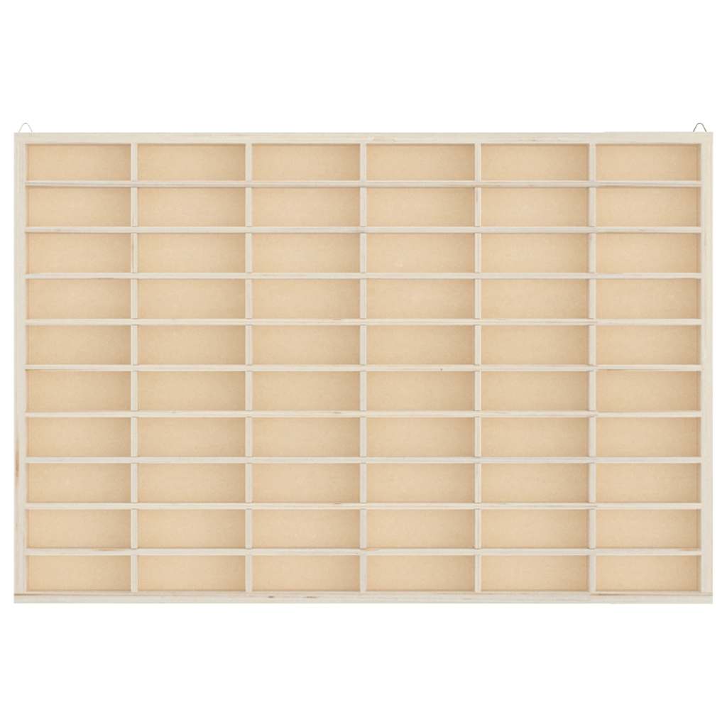 Vitrine de collection en bois avec 60 compartiments 60 x 4,5 x 40,5 cm - XIOS