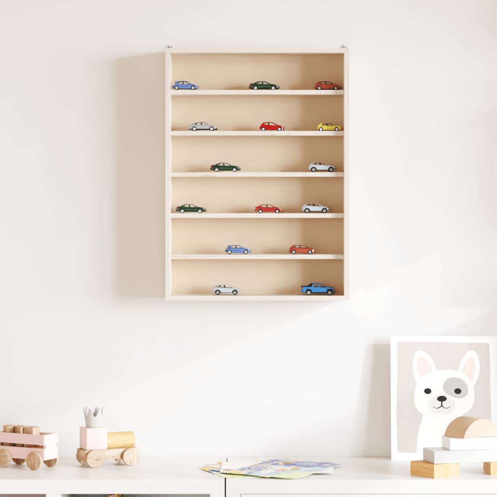 Vitrine de collection en bois avec 6 étagères 40x8,5x55 cm - XIOS
