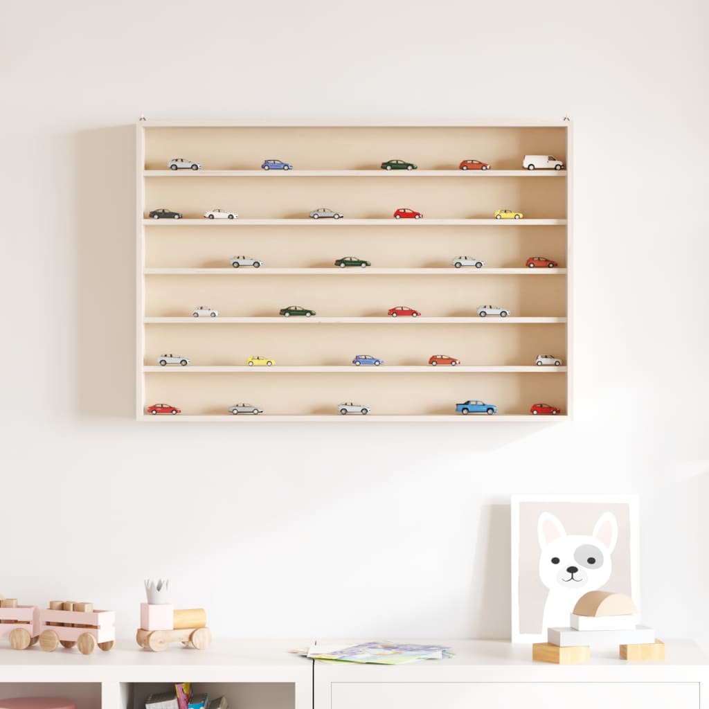 Vitrine de collection en bois avec 6 étagères 80x8,5x55 cm - XIOS