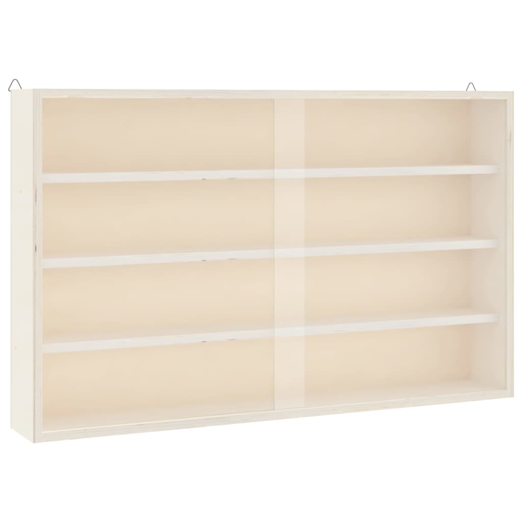 Vitrine de collection en bois avec portes 60 x 8,5 x 37 cm
