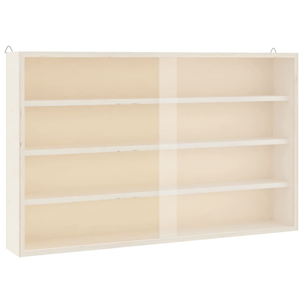 Vitrine de collection en bois avec portes 60 x 8,5 x 37 cm