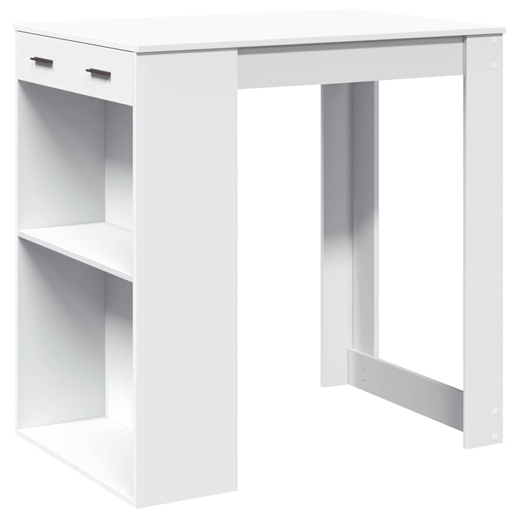 Table de bar blanc 102x70x103,5 cm bois d'ingénierie - XIOS