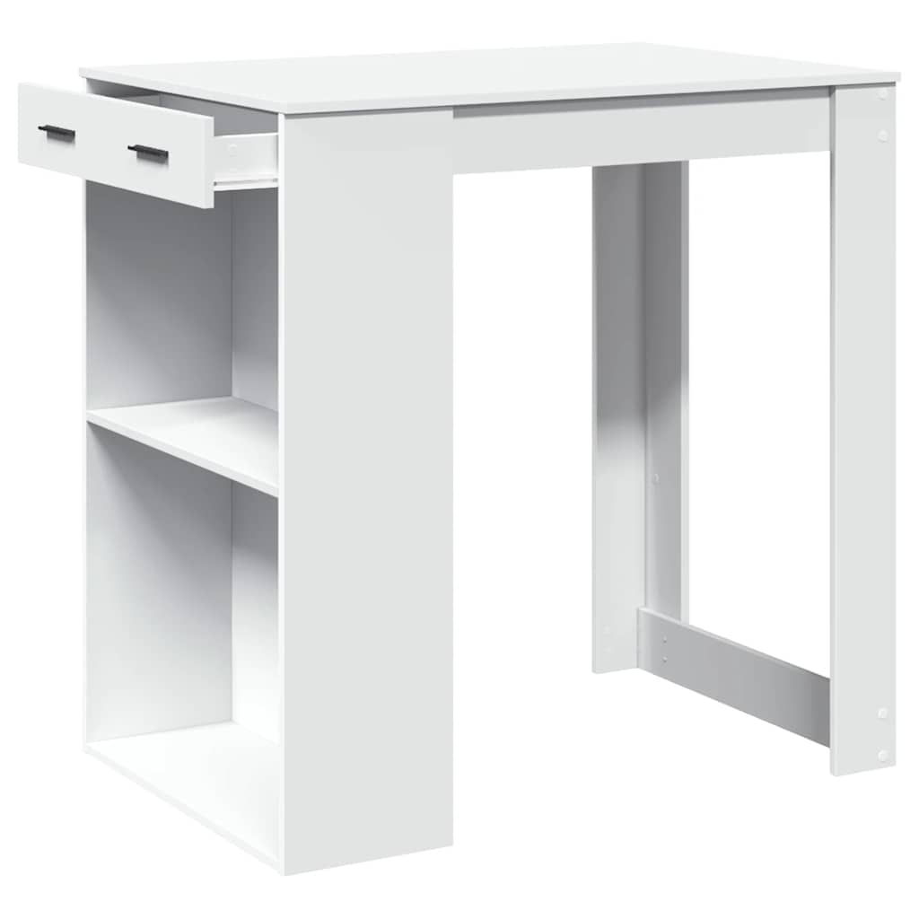 Table de bar blanc 102x70x103,5 cm bois d'ingénierie - XIOS