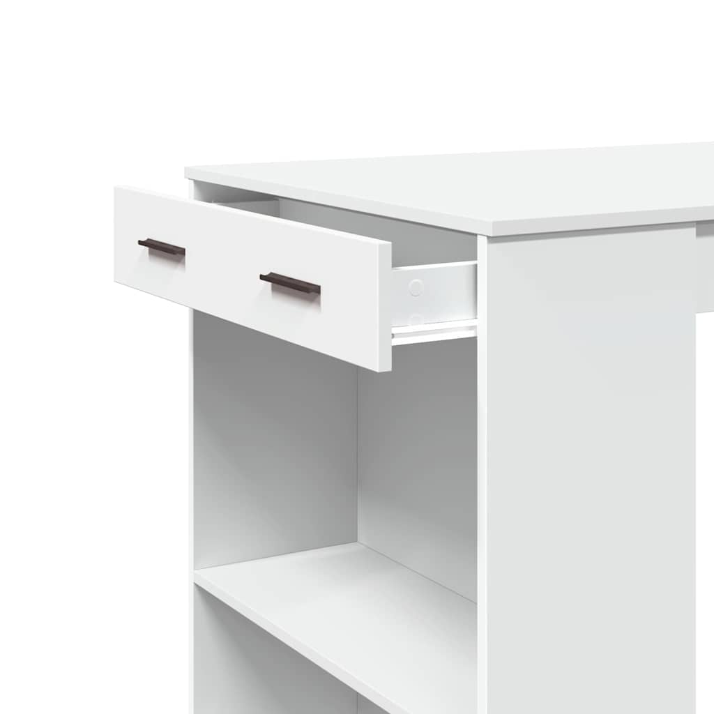 Table de bar blanc 102x70x103,5 cm bois d'ingénierie - XIOS