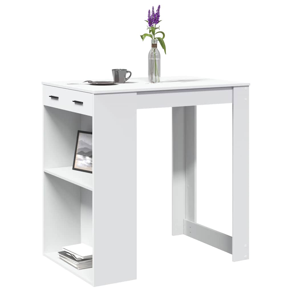 Table de bar blanc 102x70x103,5 cm bois d'ingénierie - XIOS