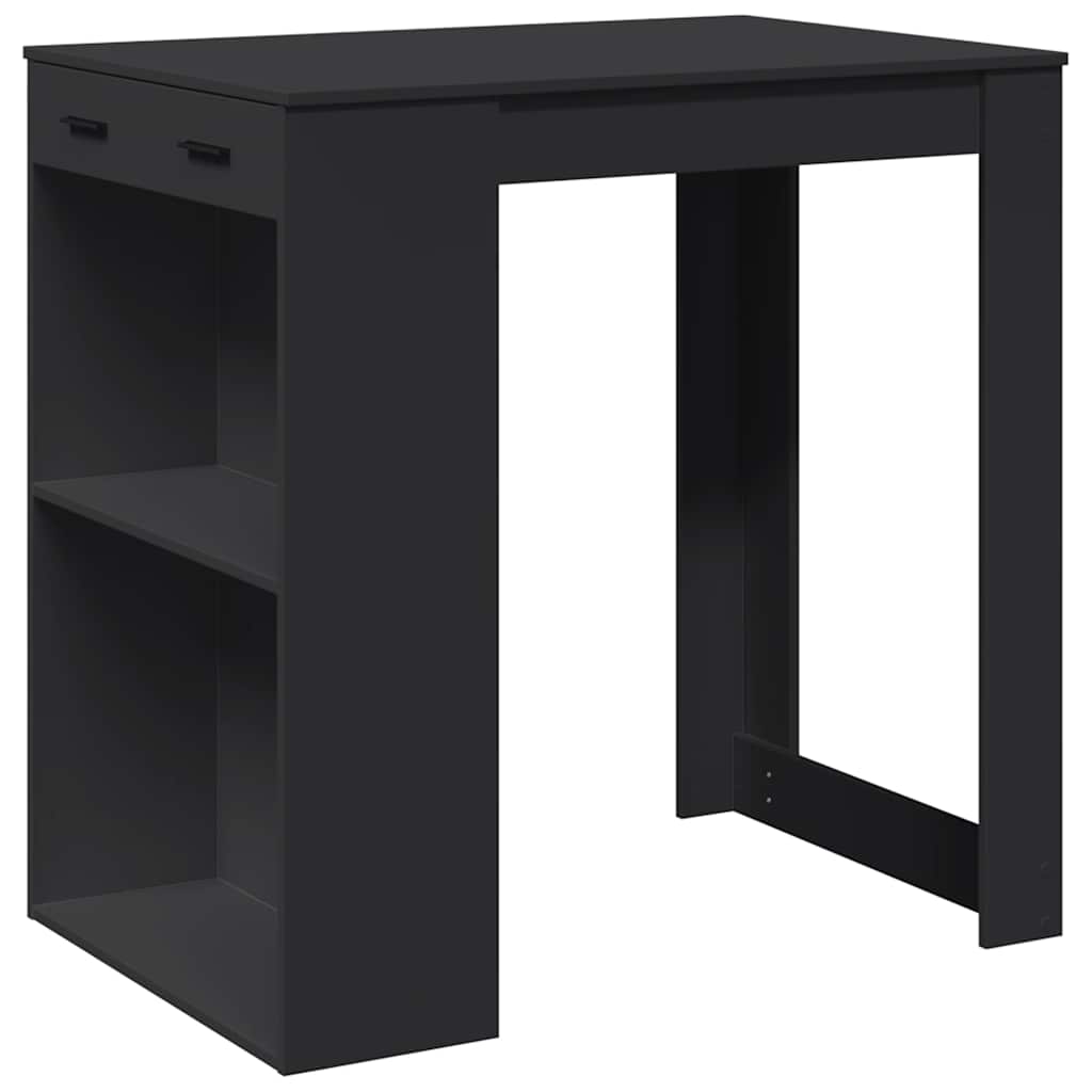 Table de bar noir 102x70x103,5 cm bois d'ingénierie - XIOS